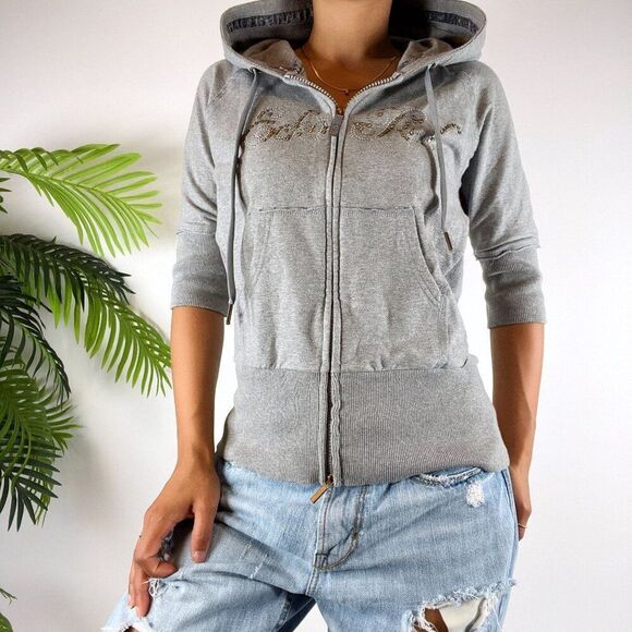 Vintage Y2K Ecko Red Gray Indie Casual Skater Short Sleeve Hoodie Jacket / Sz: L - Picture 6 of 8